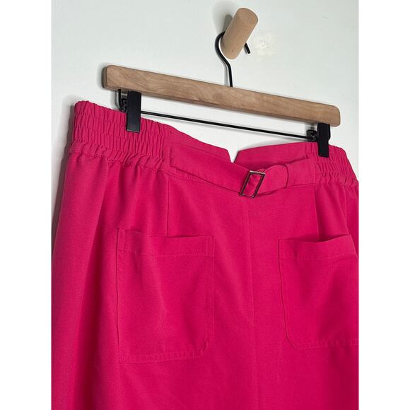 Torrid Pink Wide Leg Crepe Shorts Plus Size 20 Business Casual Barbiecore Dressy - Picture 11 of 12